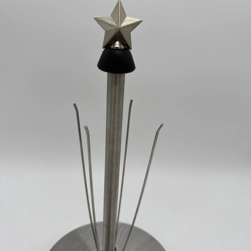 Kamenstein Brushed Stainless Steel Paper Towel Holder Country‎ Cow Pig Rooster